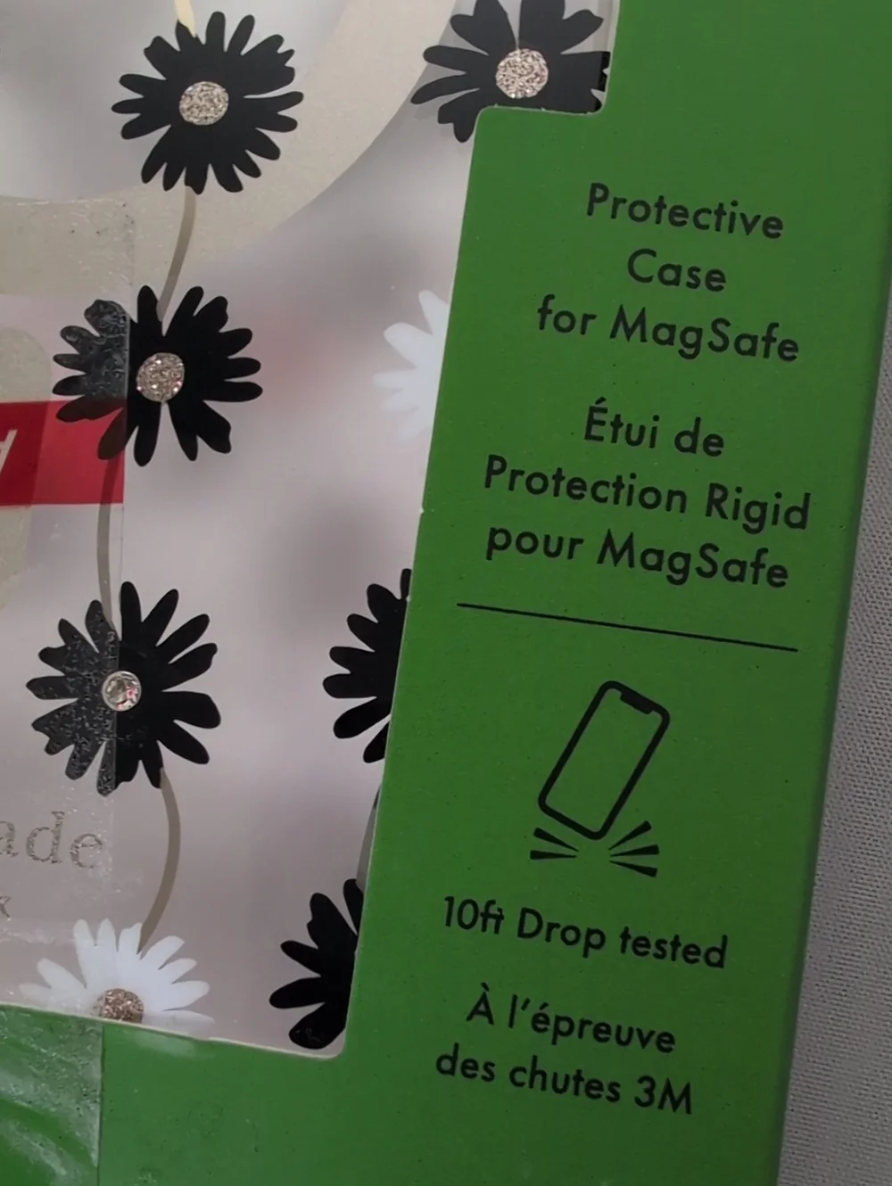 Kate Spade iPhone 15 Pro Max Phone Case Clear with Black & White Daisies